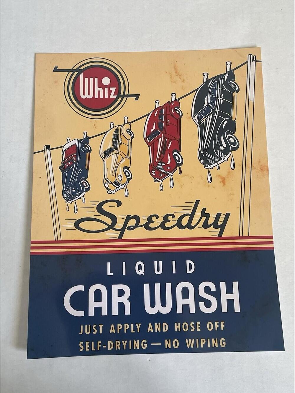 Whiz Speedry PRINT 8.5x11 Vintage Can Sign Gallon Quart Car Wash (Not Porcelain)